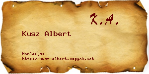 Kusz Albert névjegykártya